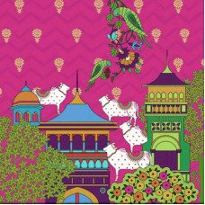 Printed Cow Temple Cushion Cover